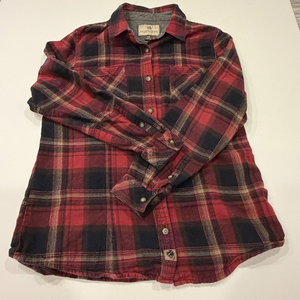 Legendary Whitetails Women's L Red Plaid Flannel Shirt Cabin Core Outdoorsy